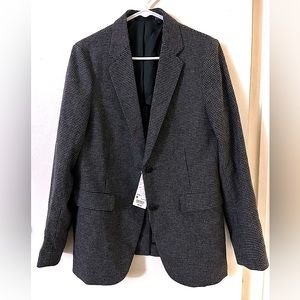 Fall wool blend blazer; color- dark grey